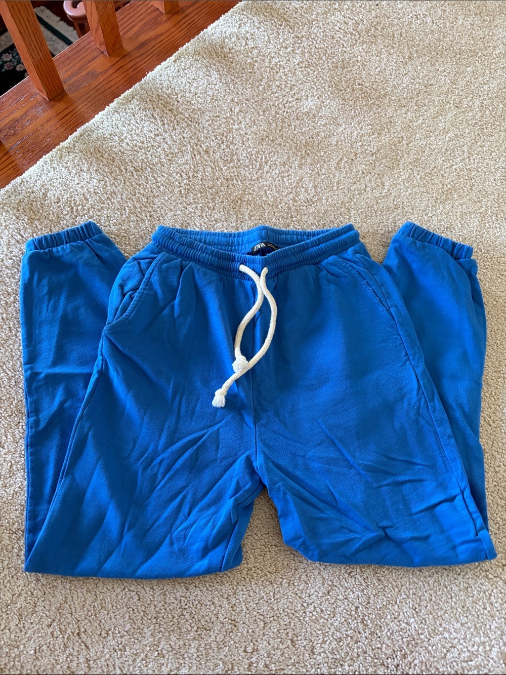 Zara Bright Blue Drawstring Jogger Pants
